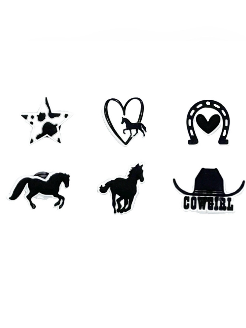 6 Pieces Western Shoe Charms For Croc Shoes